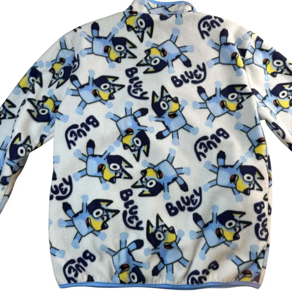 Bluey Polar Fleece Jacket All-Over Print 1/4 Zip Size Large